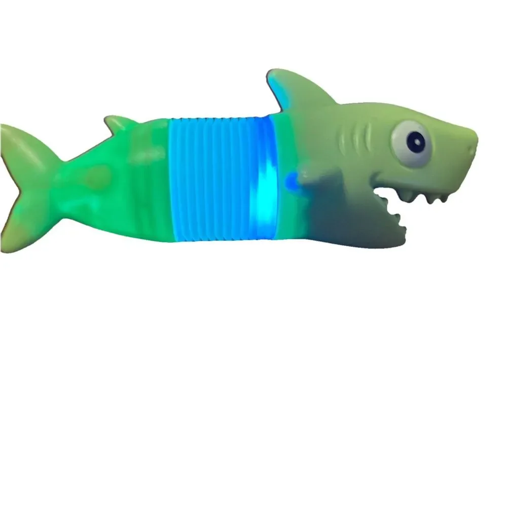 Green Accordion Pull/Stretch Telescopic Tube Light-Up Shark